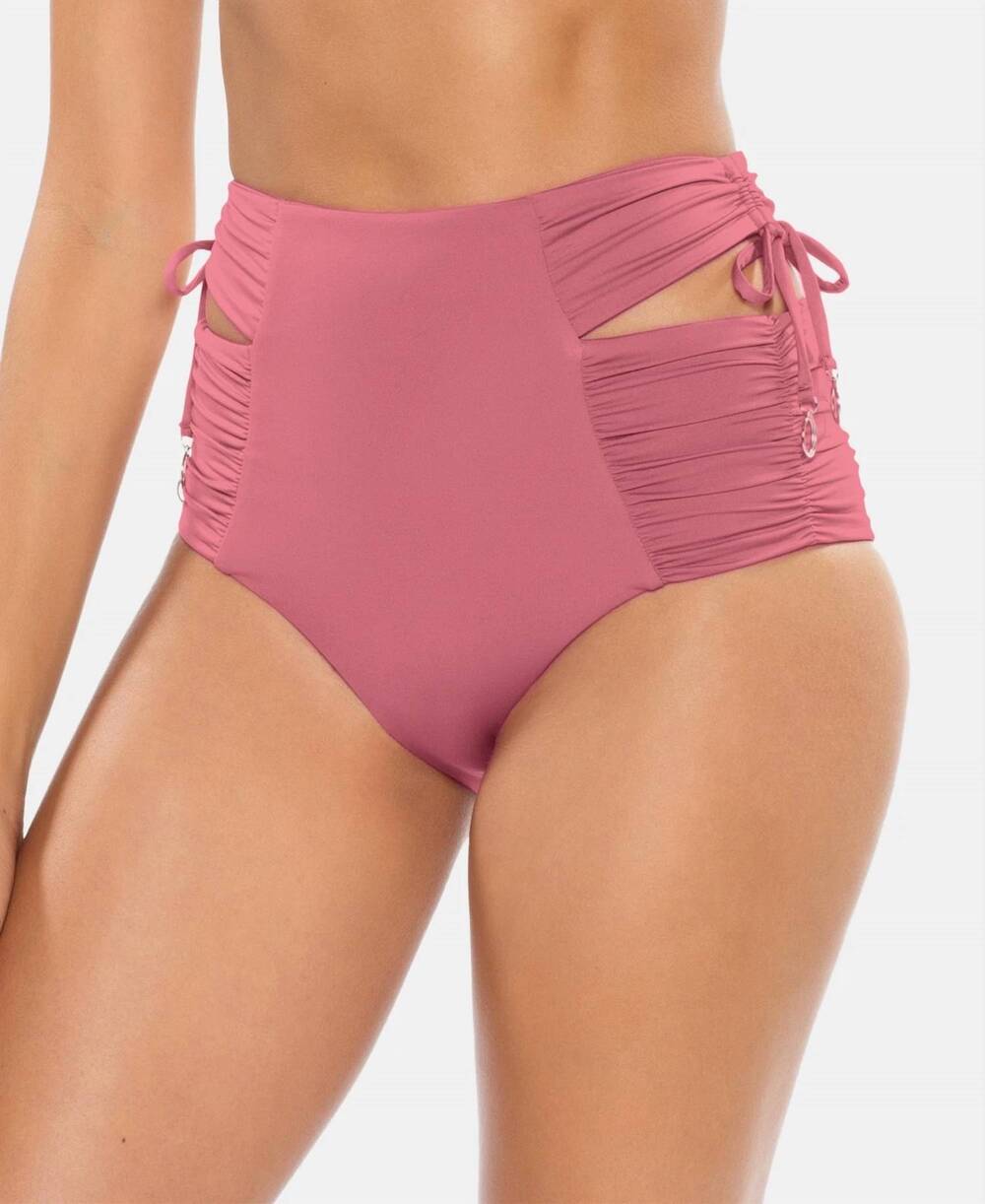 NEW SOLUNA under the sun cutout high waist bikini bottoms in mulberry